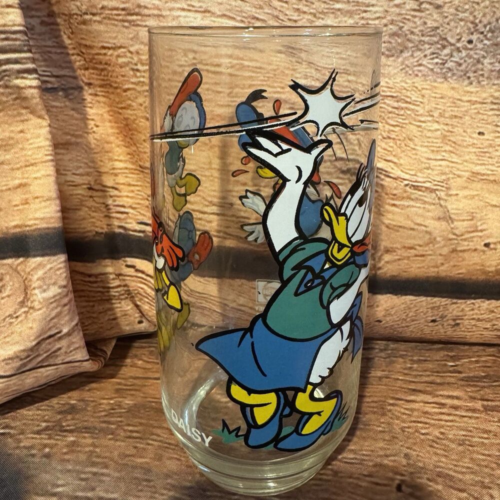 Vintage Walt Disney Pepsi Daisy Drinking Glass Donald Huey Dewey Louie 16oz 70’s